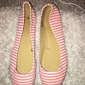 dressy pink stripped shoes